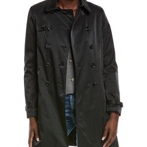 Jane Post Black Double-Breasted Trench Coat Size S NO BELT EUC 1